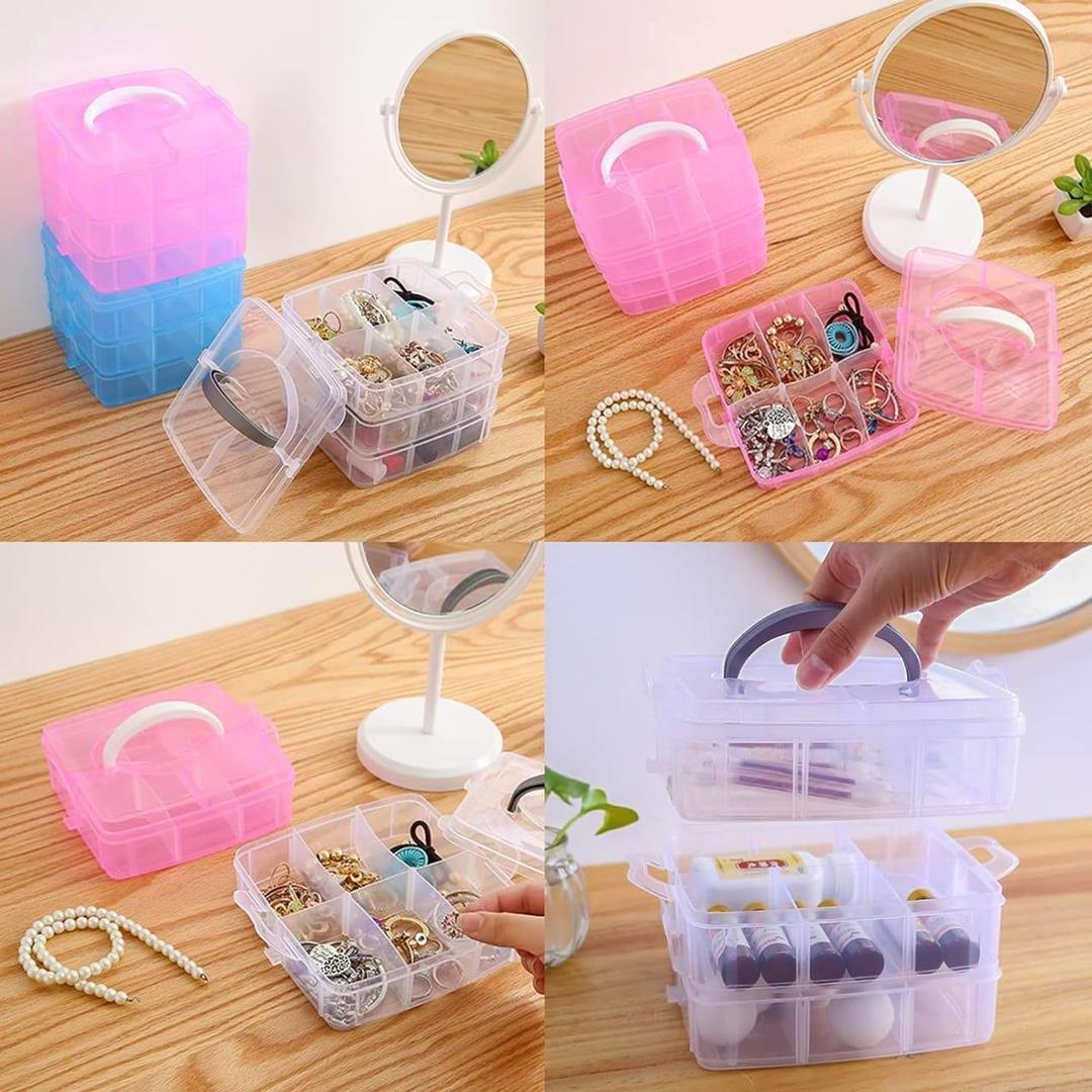 Clear Stackable Jewelry Storage Box for Home Office