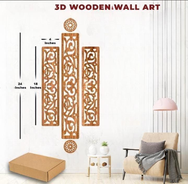 3D Wooden Wall Art Set for Home Decor Pakistan