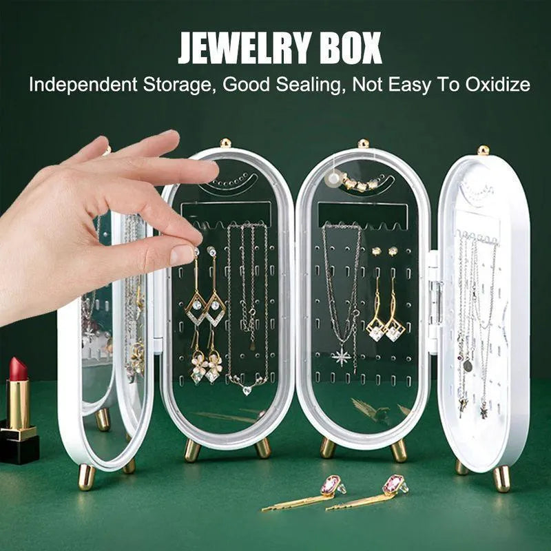 Jewelry Box for Earrings Necklaces Bangles Clear Acrylic Gold Legs