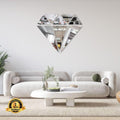 Silver Diamond Wall Mirror 16x16 Glass Framed Art