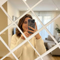 12 Pcs Acrylic Mirror Wall Decor Golden Silver Square Design